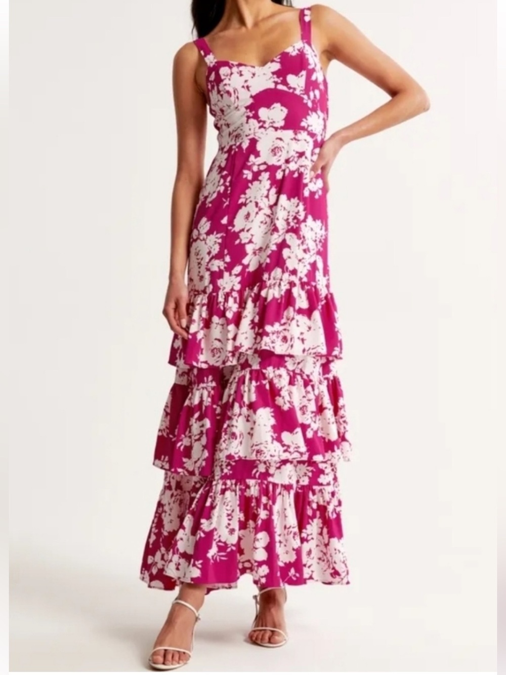 Abercrombie & Fitch Magenta Floral Maxi Dress